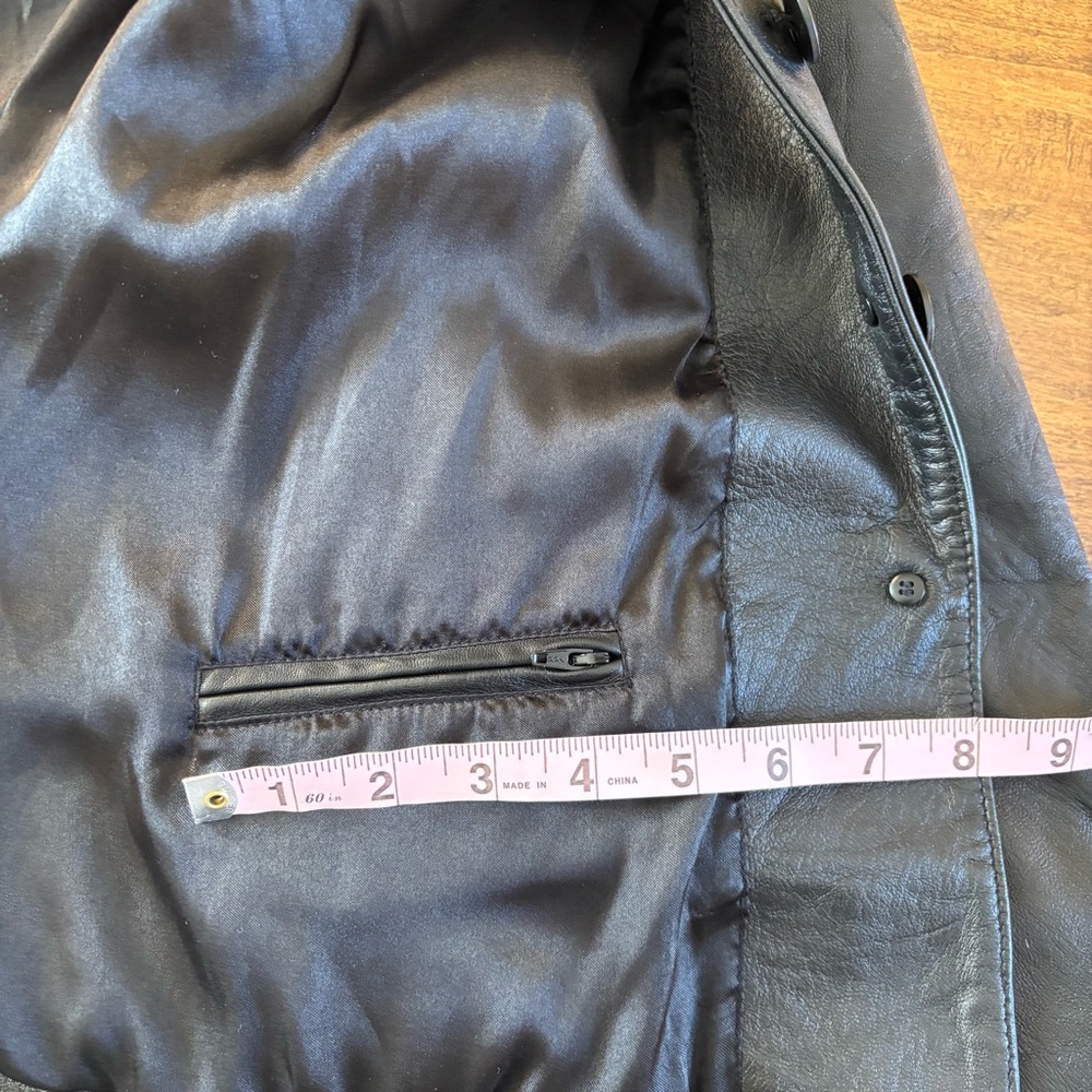 Wilson Leather Jacket Black Button Up Large - Picture 9 of 13